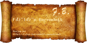 Fülöp Bernadett névjegykártya